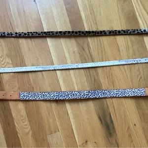 Animal print belts, 3 good condition belts.